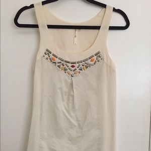 Silk Beaded Trim Top